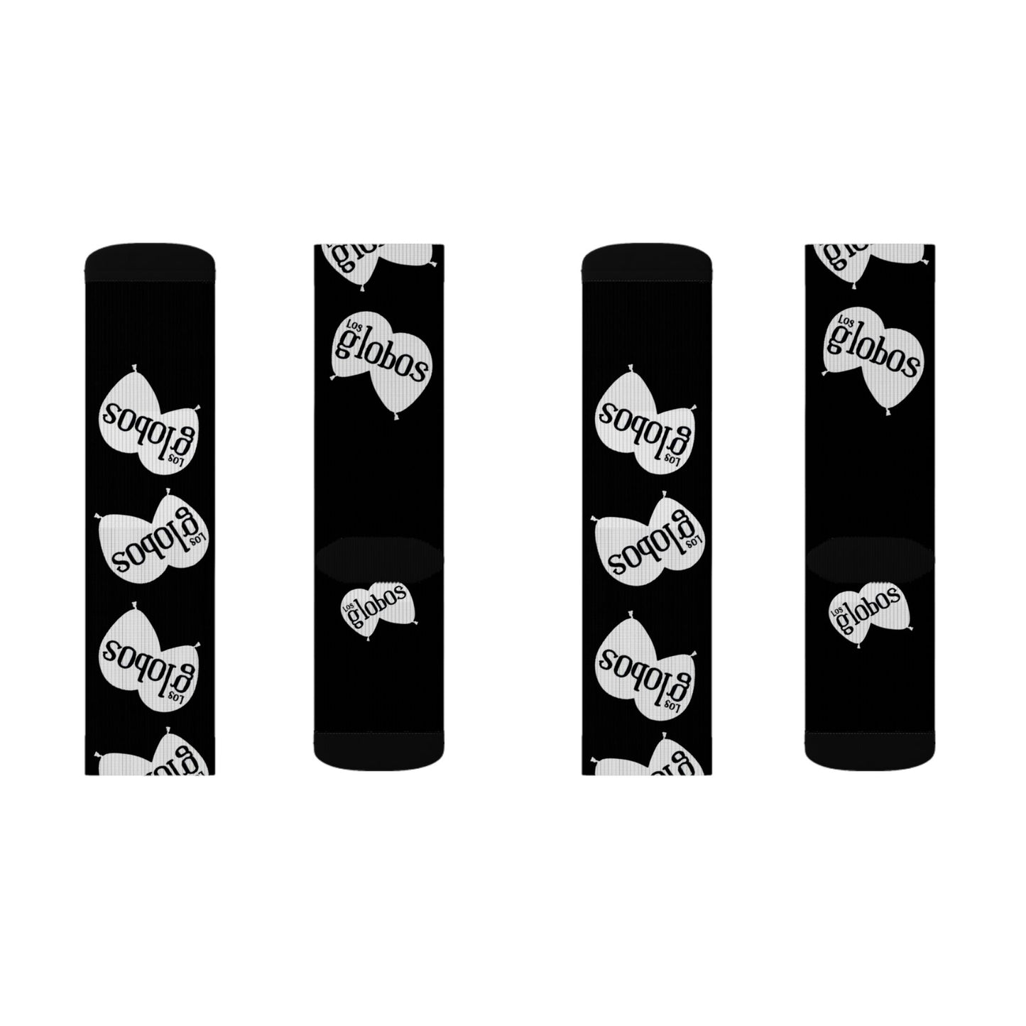 Magenta 'Globos' Pattern Sublimation Socks — Fun Balloon Print Crew Socks