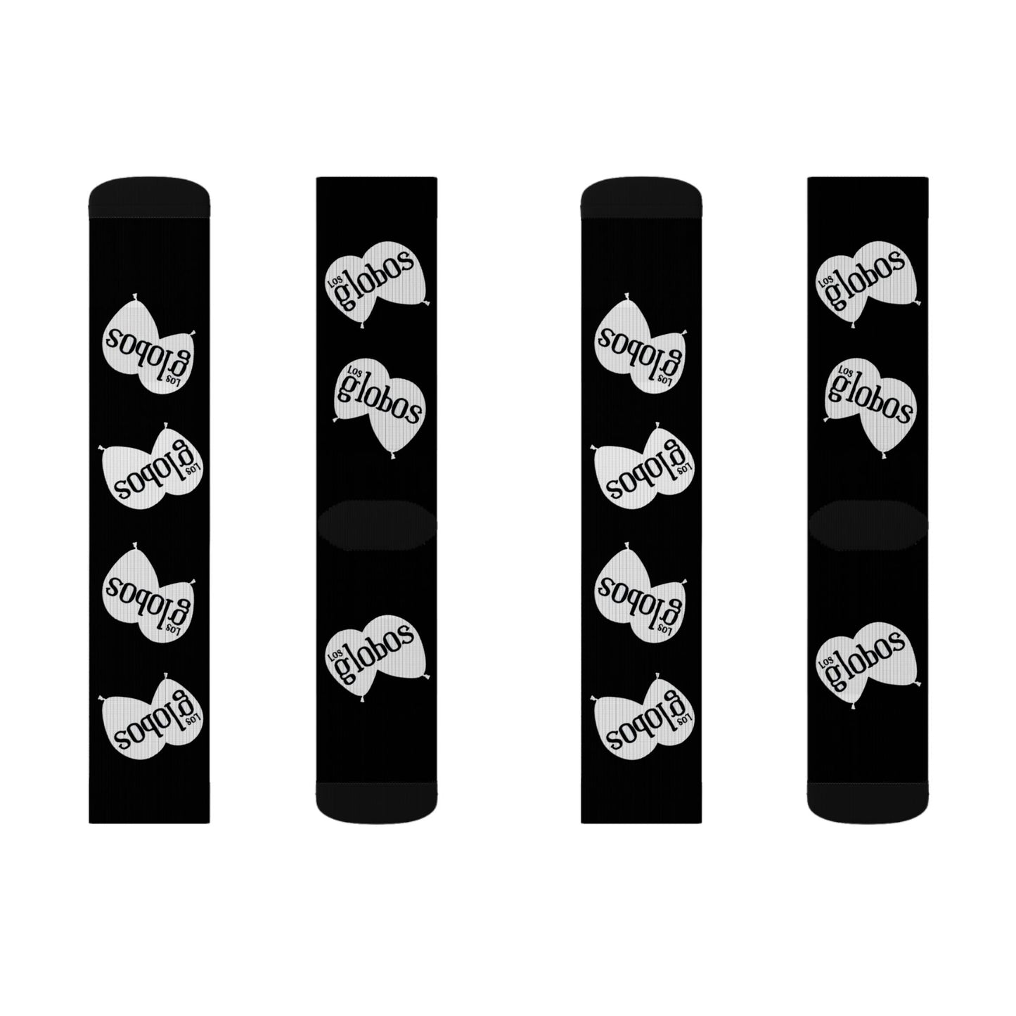 Magenta 'Globos' Pattern Sublimation Socks — Fun Balloon Print Crew Socks